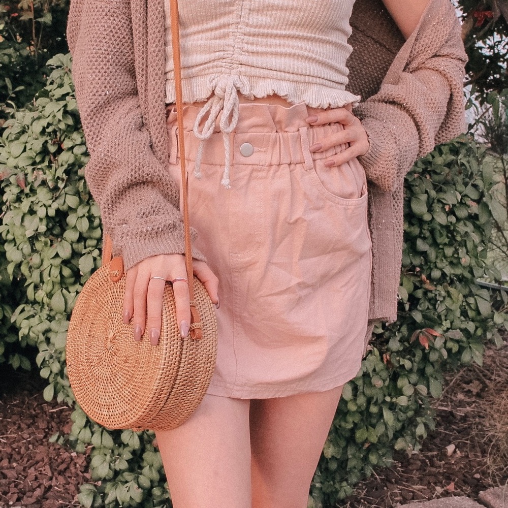 Pink Denim Skirt